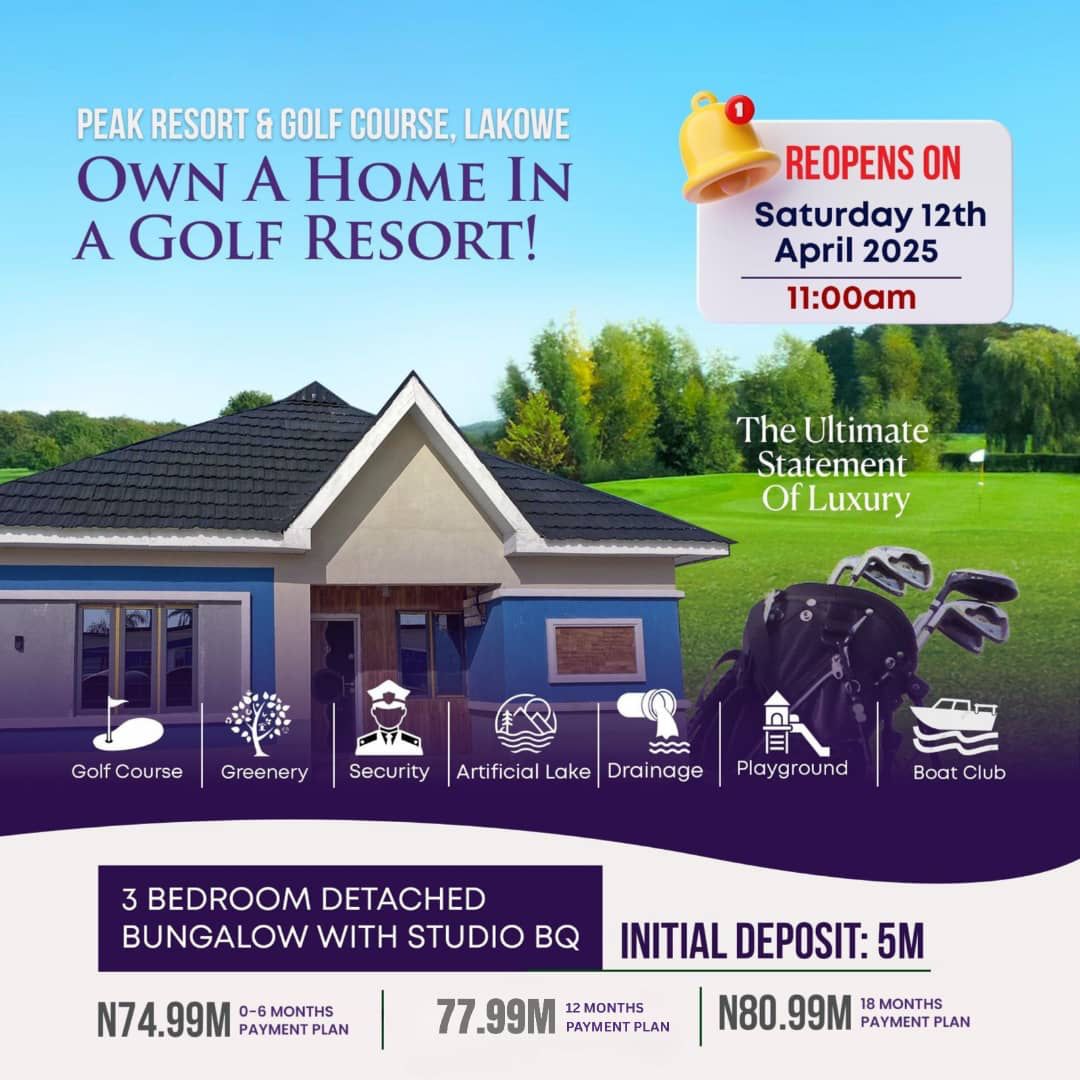 PEAK RESORT & GOLF COURSE, LAKOWE, IBEJU-LEKKI